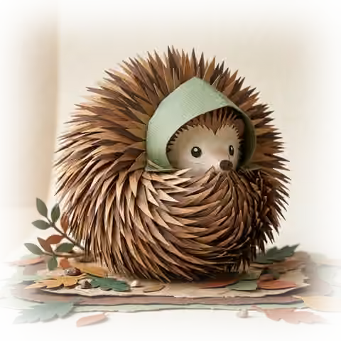 Hedgehood curled into a ball